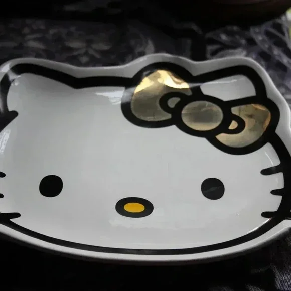 Hello Kitty Sanrio Jewelry Tray/Decorative Plate Gold Bow - Picture 7 of 7